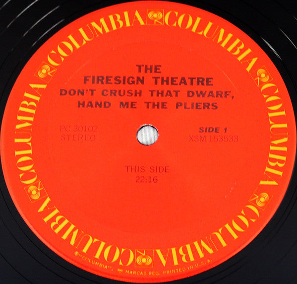 The Firesign Theatre - Don't Crush That Dwarf, Hand Me The Pliers | Near Mint (NM) Near Mint (NM) - SPOKEN WORD / USED *NEAR MINT*