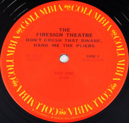 The Firesign Theatre - Don't Crush That Dwarf, Hand Me The Pliers | Near Mint (NM) Near Mint (NM) - SPOKEN WORD / USED *NEAR MINT*