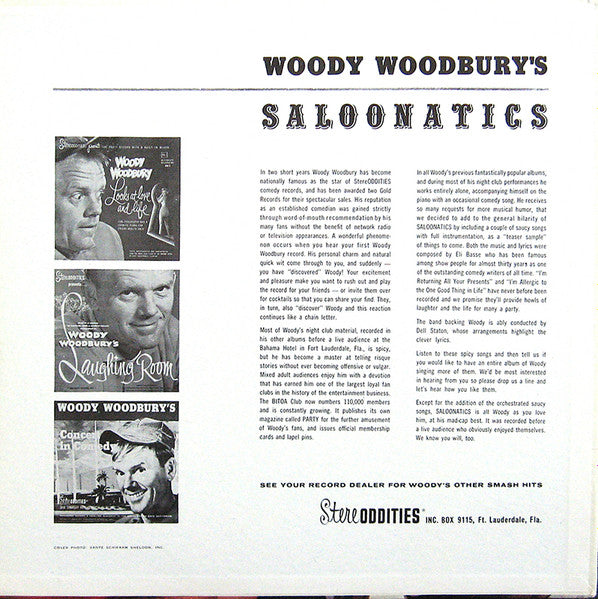 Woody Woodbury - Woody Woodbury's Saloonatics *SHRINK* | Very Good Plus (VG+) Near Mint (NM) - SPOKEN WORD / USED *VERY GOOD++*