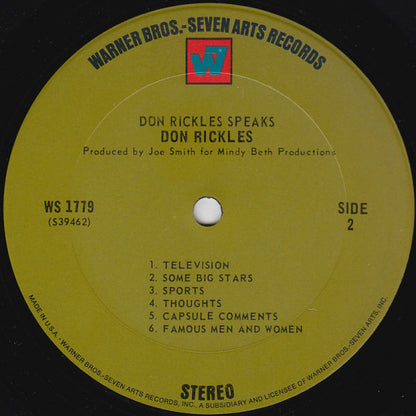 Don Rickles Speaks! (VINYL) | Very Good Plus (VG+) Excellent (EX) - SPOKEN WORD / USED *VERY GOOD+*