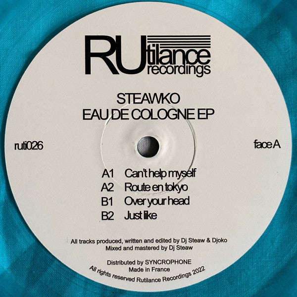 Steawko Eau De Cologne EP Rutilance Recordings 12", EP, Ltd, Blu Mint (M) Generic