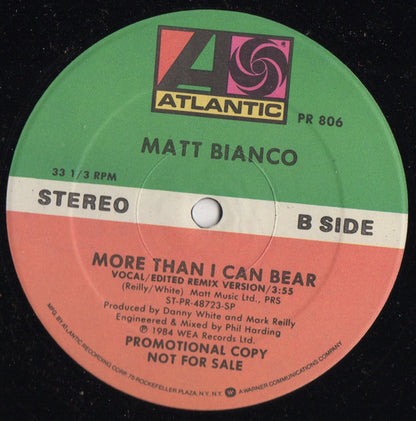 Matt Bianco - More Than I Can Bear | Mint (M) Generic - SYNTH-POP *NEW*