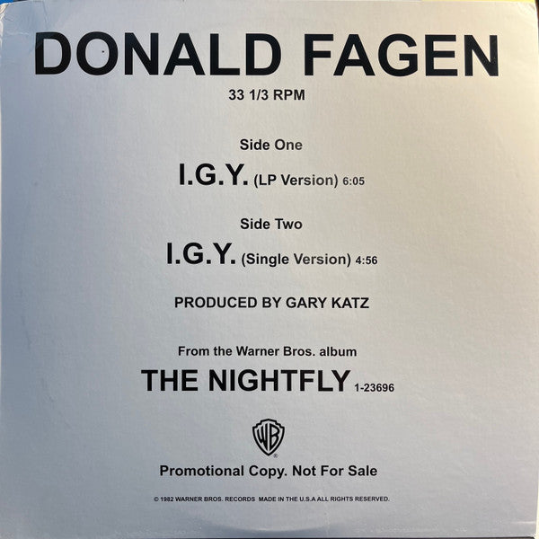 Donald Fagen - I.G.Y. (What A Beautiful World) | Mint (M) Mint (M) - SYNTH-POP *NEW*