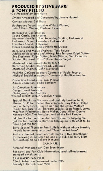 Sam Harris (CASSETTE) | Mint (M) Mint (M) - SYNTH-POP *SEALED*