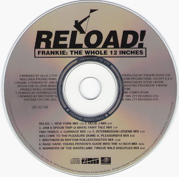 Reload! Frankie: The Whole 12 Inches (CD) | Excellent (EX) Near Mint (NM or M-) - SYNTH-POP / USED *EXCELLENT*