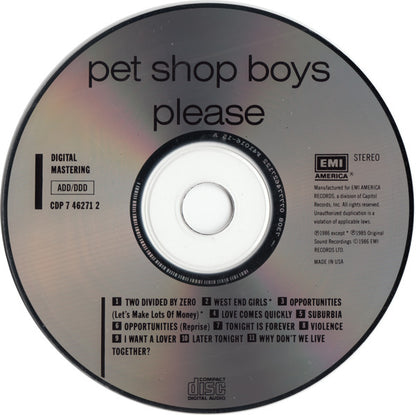 Please (CD) | NEAR MINT MINUS (NM-) Near Mint- (NM-) - SYNTH-POP / USED *NEAR MINT-*
