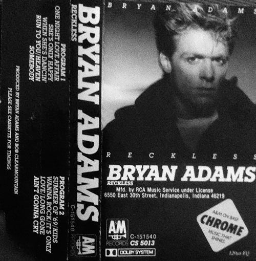 Bryan Adams - Reckless *CASSETTE* | Near Mint (NM) Near Mint (NM) - SYNTH-POP / USED *NEAR MINT*