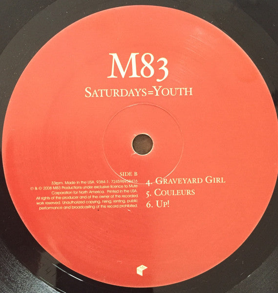 M83 - Saturdays = Youth (VINYL 2xLP MUTE MUTE 9384-2 2008) | Near Mint (NM or M-) Near Mint (NM) - SYNTH-POP / USED *NEAR MINT*