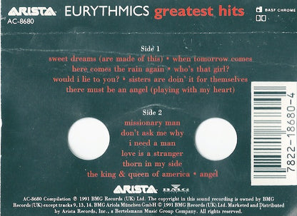 Eurythmics - Greatest Hits *CASSETTE* | Near Mint (NM) Near Mint (NM) - SYNTH-POP / USED *NEAR MINT*