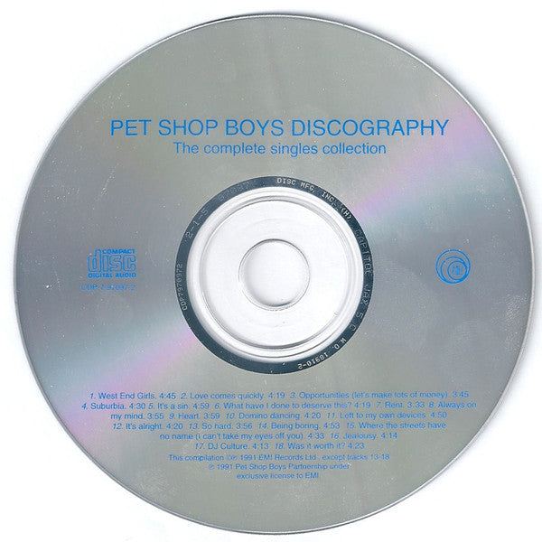 Discography (The Complete Singles Collection) (CD) | Near Mint (NM) Excellent (EX) - SYNTH-POP / USED *NEAR MINT*