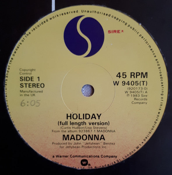Holiday (VINYL) | Very Good Plus (VG+) Very Good (VG) - SYNTH-POP / USED *VERY GOOD+*