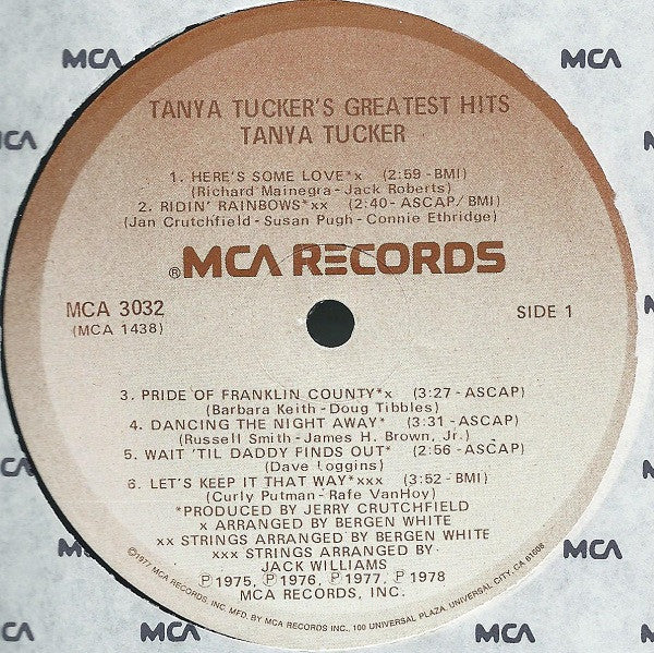 Tanya Tucker Tanya Tucker's Greatest Hits MCA Records LP, Comp Near Mint (NM or M-) Near Mint (NM or M-)