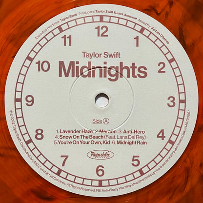 Taylor Swift Midnights Republic Records LP, Album, S/Edition, Blo Mint (M) Mint (M)