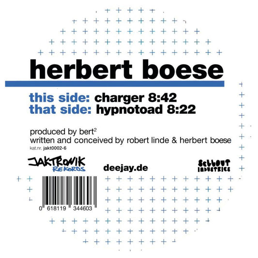 Herbert Boese - (PRESALE TBD) Charger / Hypnotoad (BLUE VINYL 12" Jaktronik) | NEW - TECH HOUSE *NEW/COLOR*