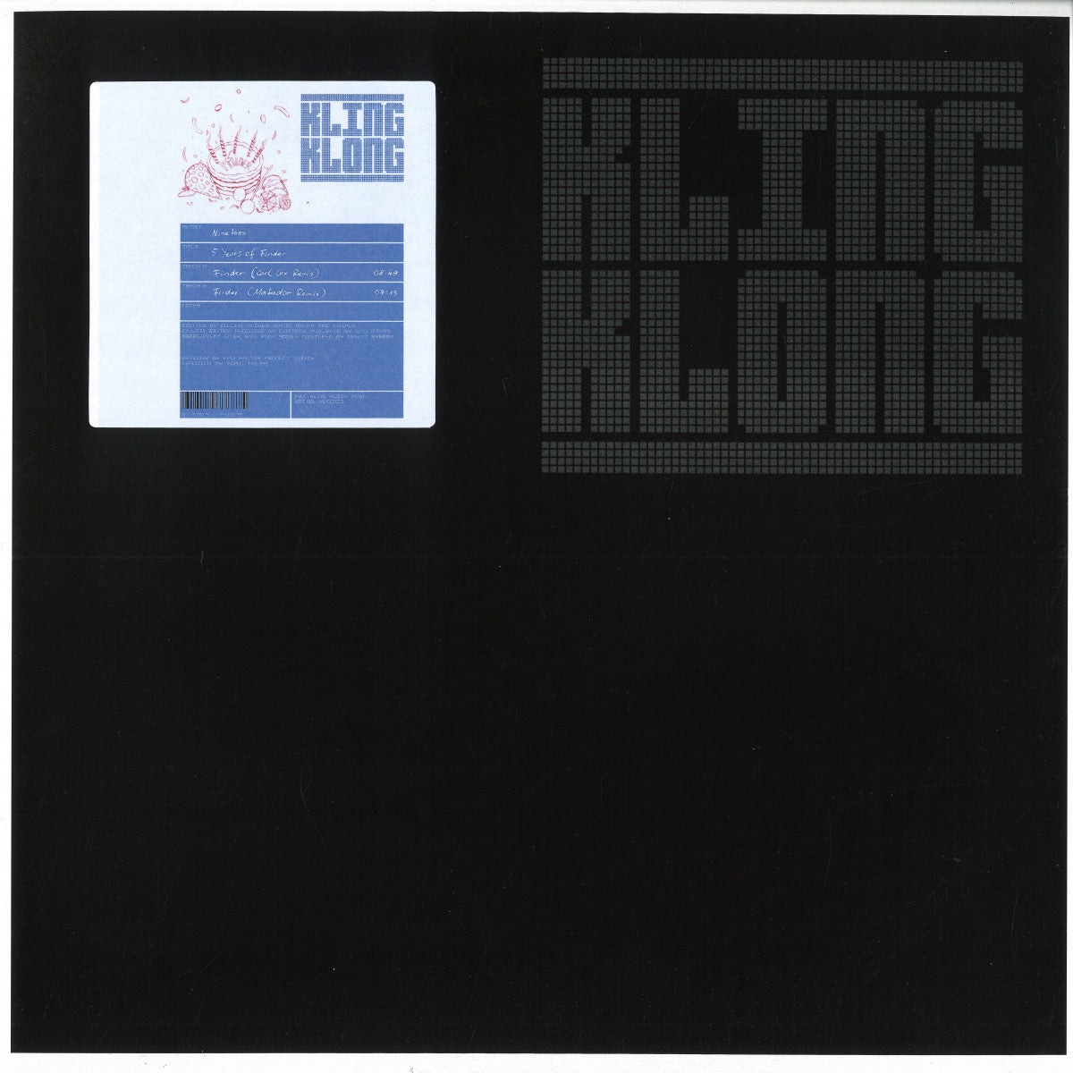 Ninetoes - (PRESALE TBD) 5 Years Of Finder (BLUE VINYL 12" Kling Klong) | NEW Mint (M) Mint (M) - TECH HOUSE *NEW/COLOR*