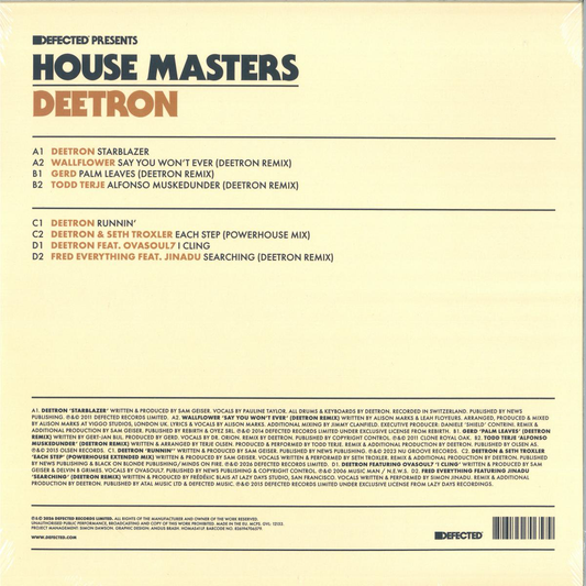 Various - Defected presents House Masters - Deetron | Mint (M) Mint (M) - TECH HOUSE *NEW*