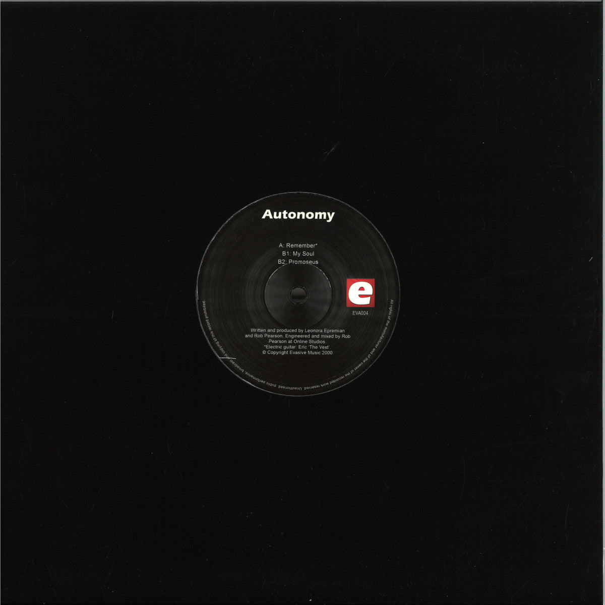 Autonomy - Autonomy (VINYL 12" Evasive Records EVA004) | NEW Mint (M) Mint (M) - TECH HOUSE *NEW*