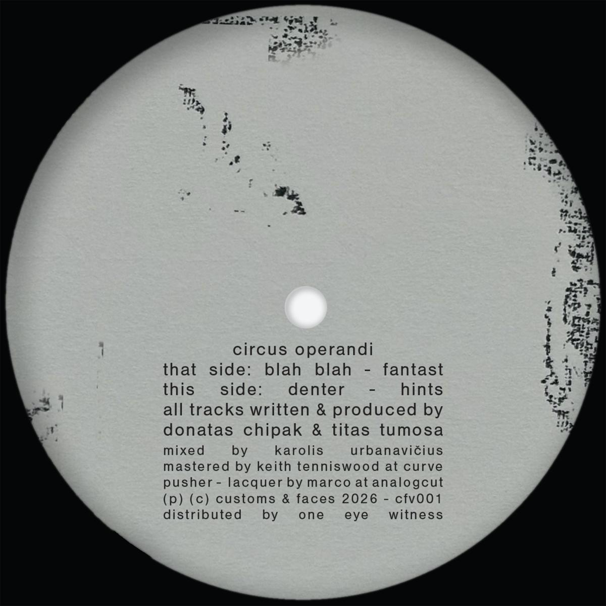 Circus Operandi - (PRESALE 7/5/26) CFV001 (VINYL) | Mint (M) Mint (M) - TECH HOUSE *NEW*