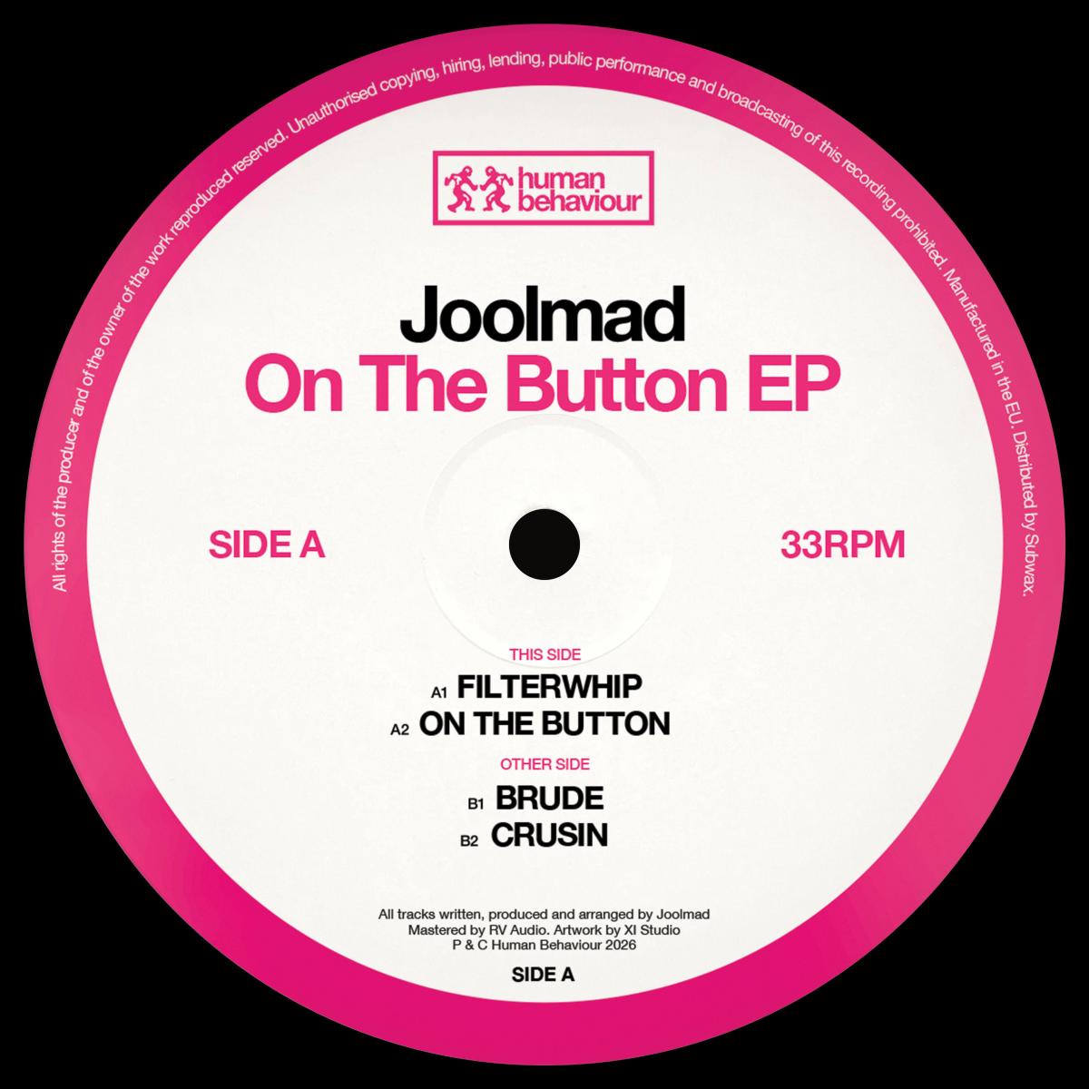 Joolmad - (PRESALE TBD) On The Button (VINYL 12" Human Behaviour) | NEW - TECH HOUSE *NEW*
