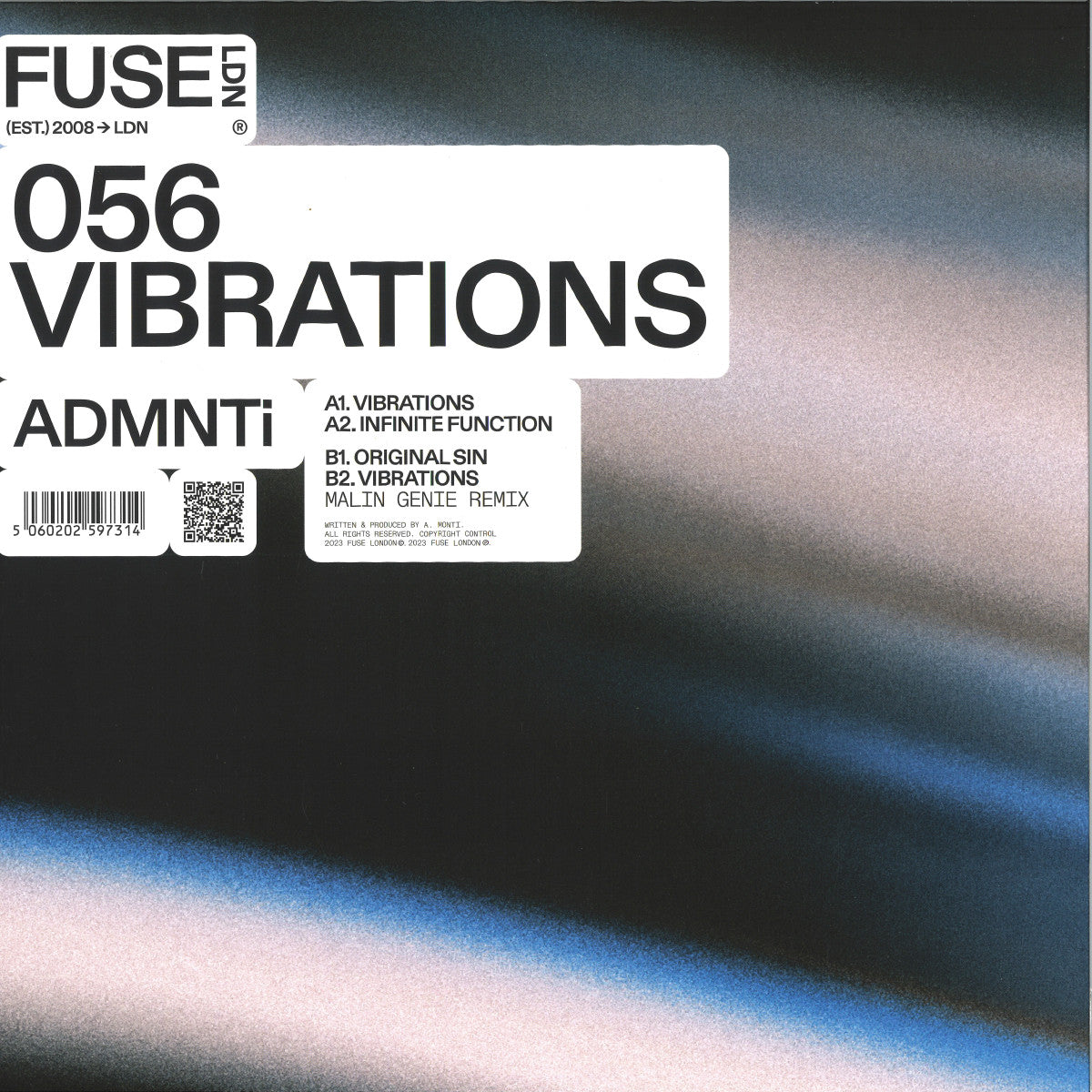 ADMNTi - Vibrations (VINYL 12" Fuse London) | NEW - TECH HOUSE *NEW*