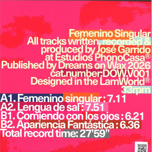 José - Femenino Singular (VINYL 12" Dreams on Wax) | NEW - TECH HOUSE *NEW*