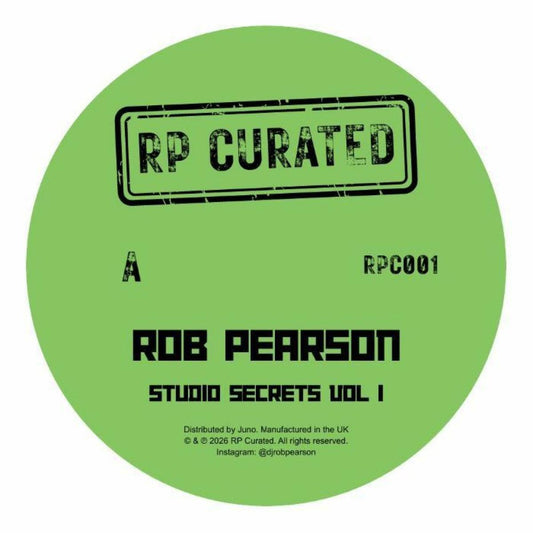 Rob Pearson - (PRESALE 2/1/27) Studio Secrets Vol I (VINYL 12" RP Curated) | NEW - TECH HOUSE *NEW*