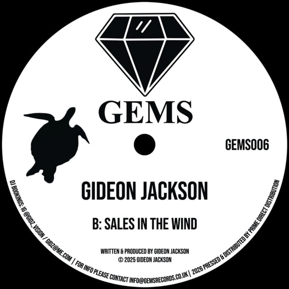 Gideon Jackson - (PRESALE 08/07/26) Helpless / Sales In The Wind (VINYL 12" GEMS GEMS006) | NEW - TECH HOUSE *NEW*