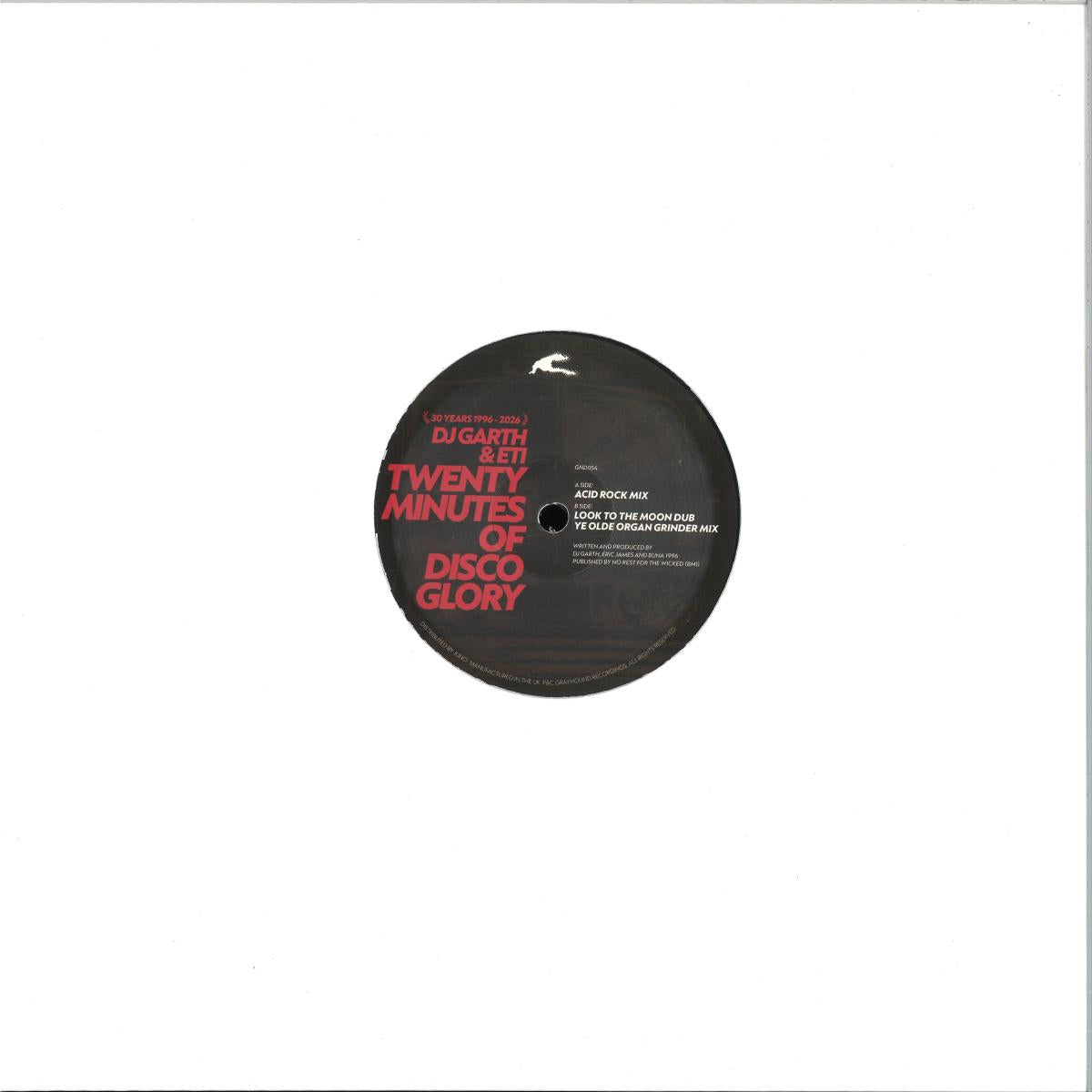 DJ Garth & Eti - Twenty Minutes Of Disco Glory (30th Anniversary reissue) (VINYL 12" Grayhound GND054) | NEW Mint (M) Mint (M) - TECH HOUSE *NEW*