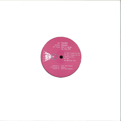 Oshana - Don't Give No Fux (VINYL 12" Psionic PSI009) | NEW - TECH HOUSE *NEW*