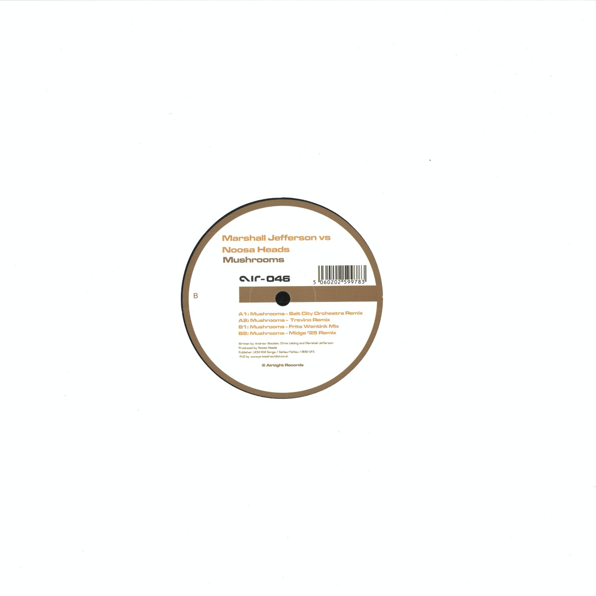 Marshall Jefferson vs. Noosa Heads - Mushrooms (VINYL 12" Airtight AIR046 2025) | - TECH HOUSE *NEW*