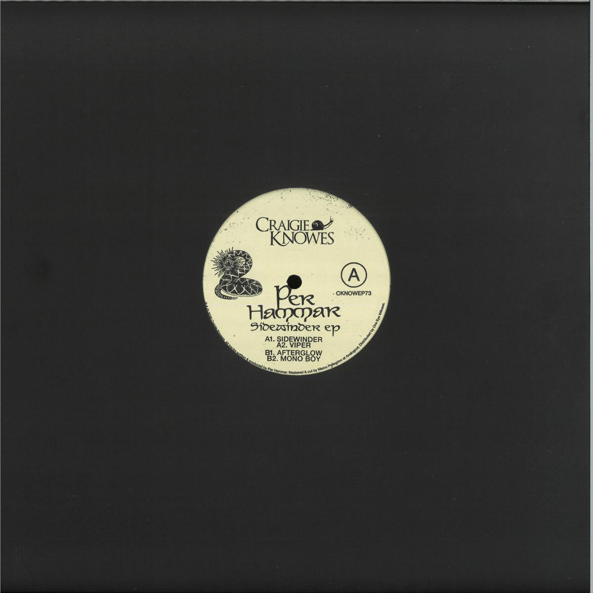 Per Hammar - Sidewinder EP (VINYL 12" Craigie Knowes CKNOWEP73) | NEW Mint (M) Mint (M) - TECH HOUSE *NEW*