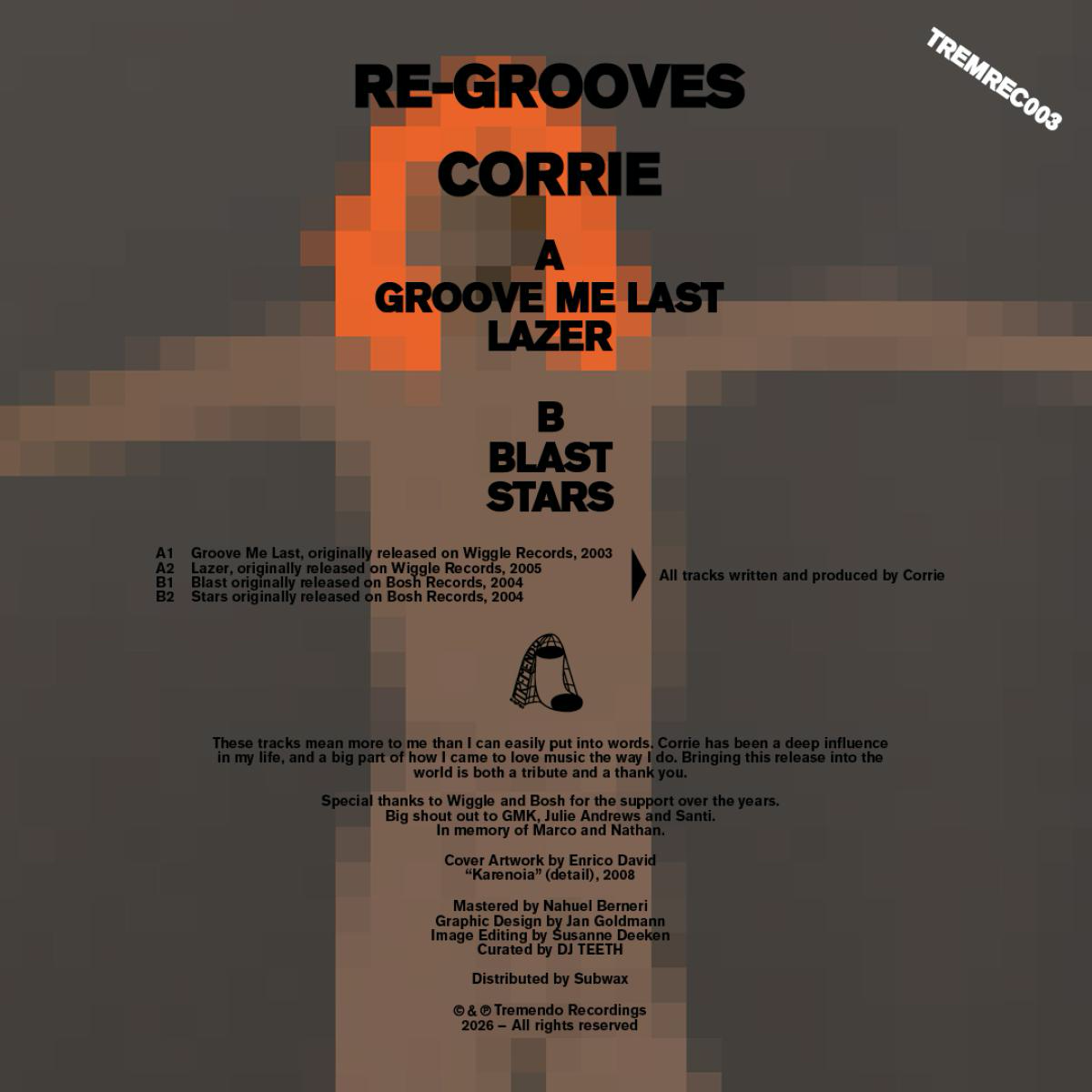 Corrie - (PRESALE TBD) Re-Grooves (VINYL) | Mint (M) Mint (M) - TECH HOUSE *NEW*