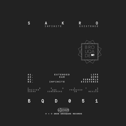 Sakro - (PRESALE TBD) Infinite Existence (VINYL 12" Brouqade Records BQD051) | NEW Mint (M) Mint (M) - TECH HOUSE *NEW*