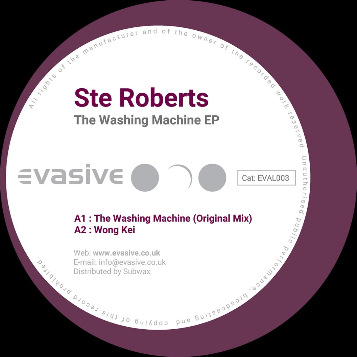 Ste Roberts - (PRESALE TBD) The Washing Machine EP (VINYL 12" Evasive) | NEW - TECH HOUSE *NEW*