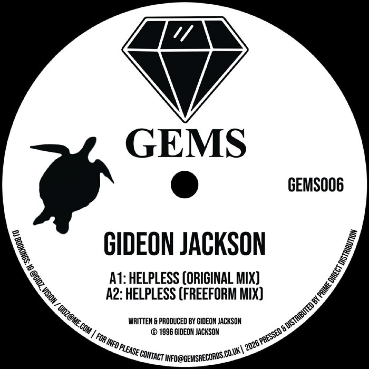 Gideon Jackson - (PRESALE 08/07/26) Helpless / Sales In The Wind (VINYL 12" GEMS GEMS006) | NEW - TECH HOUSE *NEW*