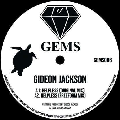 Gideon Jackson - (PRESALE 08/07/26) Helpless / Sales In The Wind (VINYL 12" GEMS GEMS006) | NEW - TECH HOUSE *NEW*
