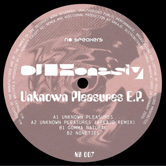 DJ Honesty, Arkajo - (PRESALE 7/13/26) Unknown Pleasures EP (VINYL) | Mint (M) Mint (M) - TECH HOUSE *NEW*