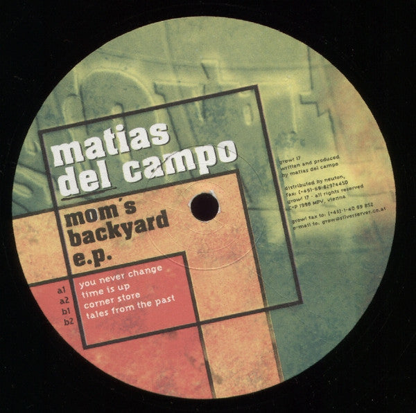 Matias Del Campo - Mum's Backyard E.P. | Excellent (EX) Generic - TECH HOUSE / USED *EXCELLENT+*