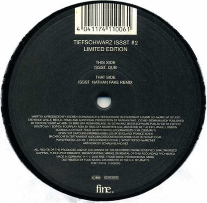 Tiefschwarz - Issst #2 | Near Mint (NM) Generic - TECH HOUSE / USED *NEAR MINT*
