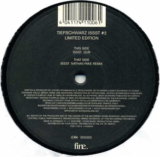 Tiefschwarz - Issst #2 | Near Mint (NM) Generic - TECH HOUSE / USED *NEAR MINT*