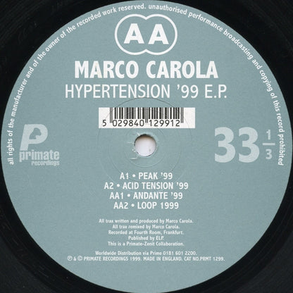 Hypertension '99 E.P. | Very Good Plus (VG+) Very Good Plus (VG+) - TECH HOUSE / USED *VERY GOOD+*