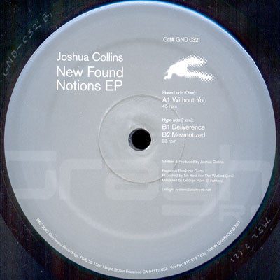 Joshua Collins - New Found Notions EP | Very Good (VG) Excellent (EX) - TECH HOUSE / USED *VERY GOOD*