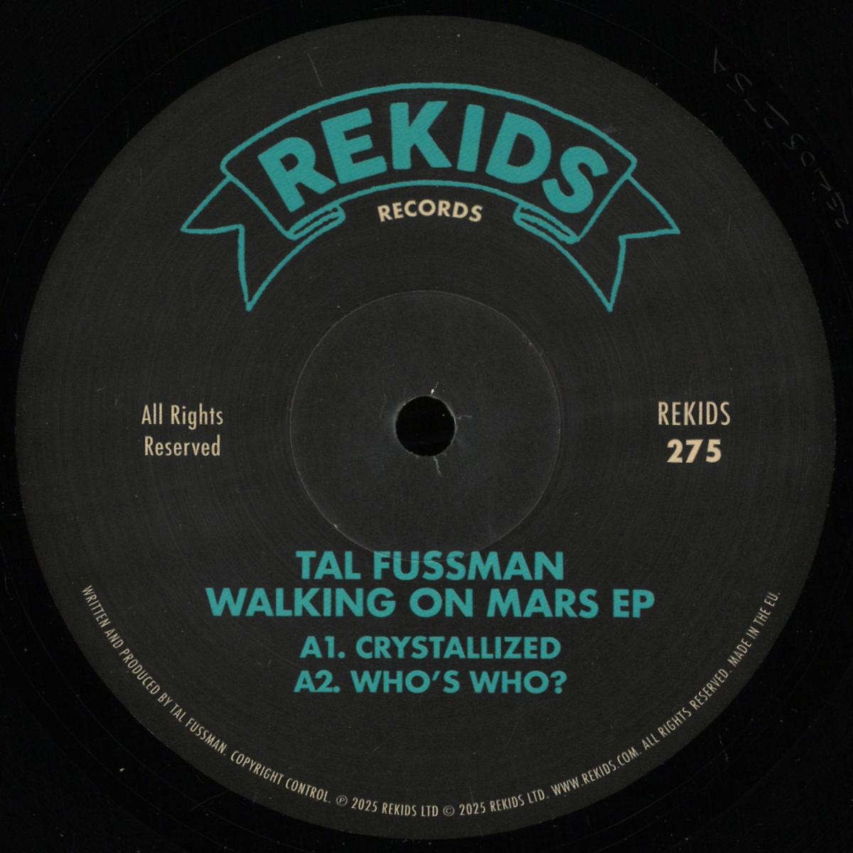 Tal Fussman - Walking On Mars EP (VINYL 12" Rekids REKIDS275) | NEW - TECHNO/ELECTRO *NEW*