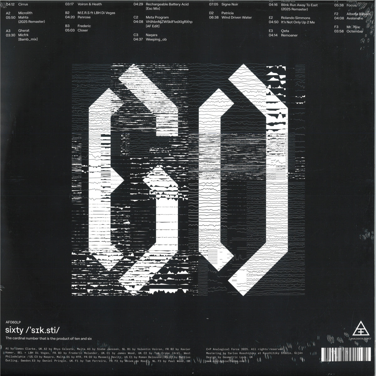 Various - Sixty /'Sɪk.sti/ (VINYL 3xLP Analogical Force AF060LP) | NEW - TECHNO/ELECTRO *NEW*