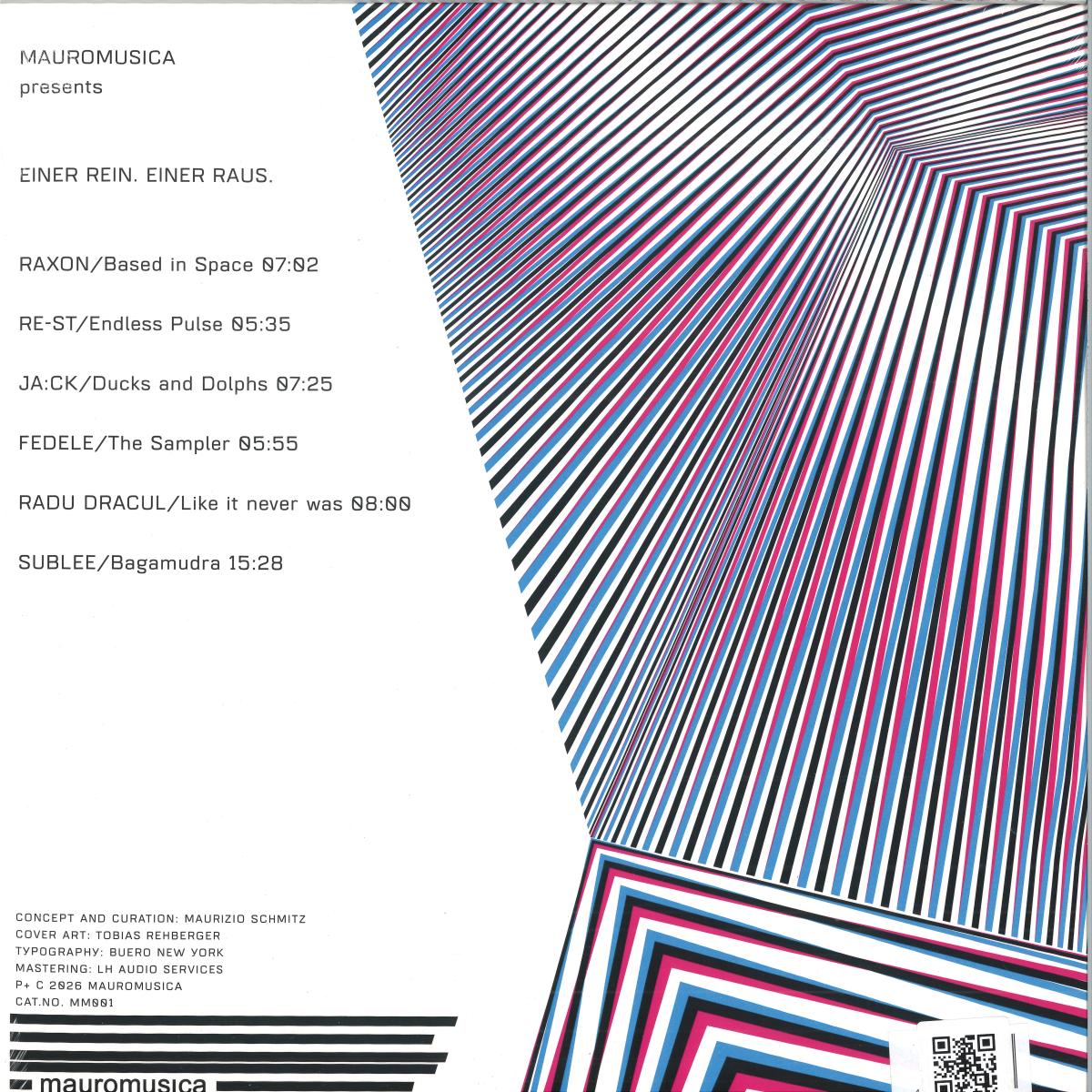 Various - (PRESALE 10/8/26) Einer rein.Einer raus. (PINK/BLUE VINYL 2xLP mauromusica) | NEW - TECHNO *NEW/COLOR*