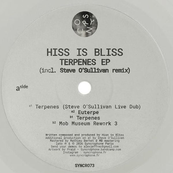 Hiss Is Bliss - (PRESALE) Terpenes EP (GRAY VINYL) | Mint (M) Mint (M) - TECHNO *NEW/COLOR*