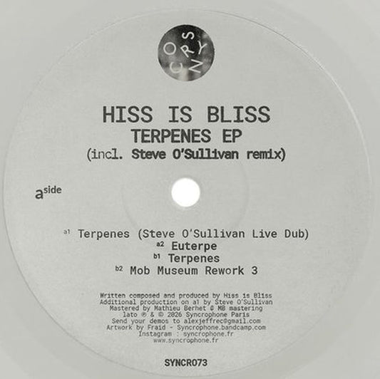 Hiss Is Bliss - (PRESALE) Terpenes EP (GRAY VINYL) | Mint (M) Mint (M) - TECHNO *NEW/COLOR*