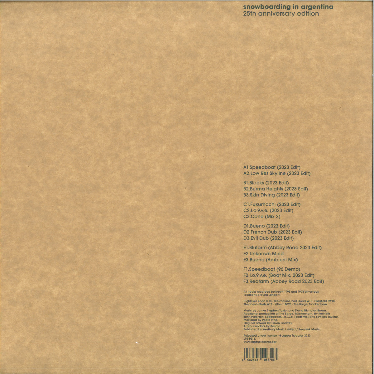 Swayzak - Snowboarding in Argentina (25th Anniversary Edition) (COLOR VINYL 3xLP Lapsus) | NEW - TECHNO *NEW/COLOR*