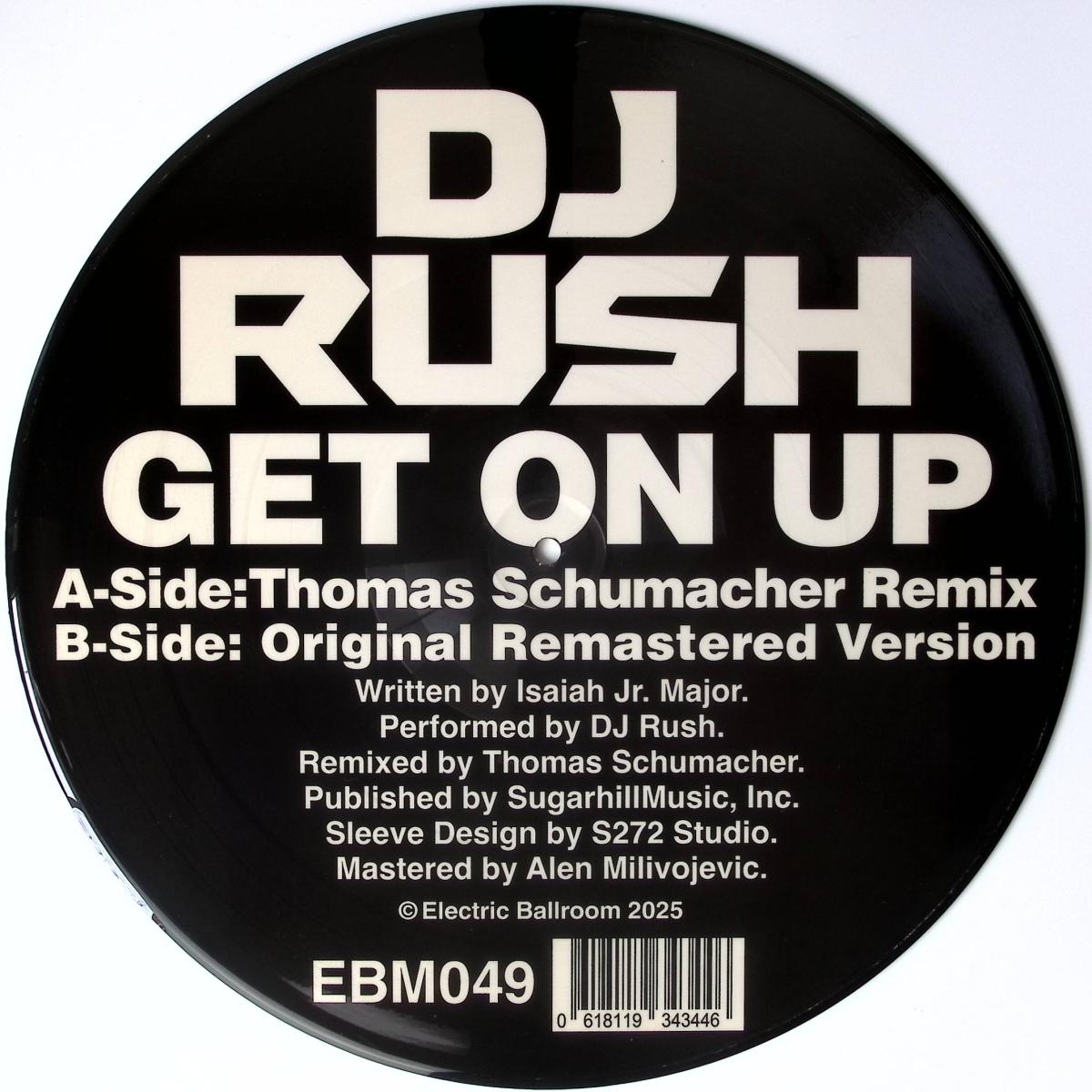 DJ Rush - Get On Up (PICTURE DISC VINYL 12" Electric Ballroom) | NEW Mint (M) Mint (M) - TECHNO *NEW/COLOR*