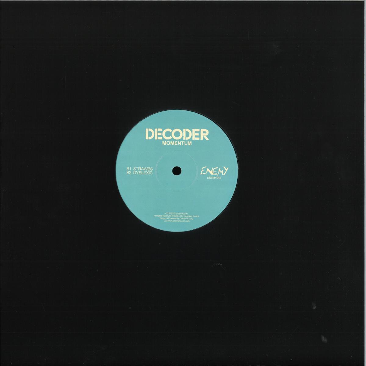 Decoder - Momentum (VINYL 12" Enemy ENEMY045 2026) | NEW Mint (M) Mint (M) - TECHNO *NEW*